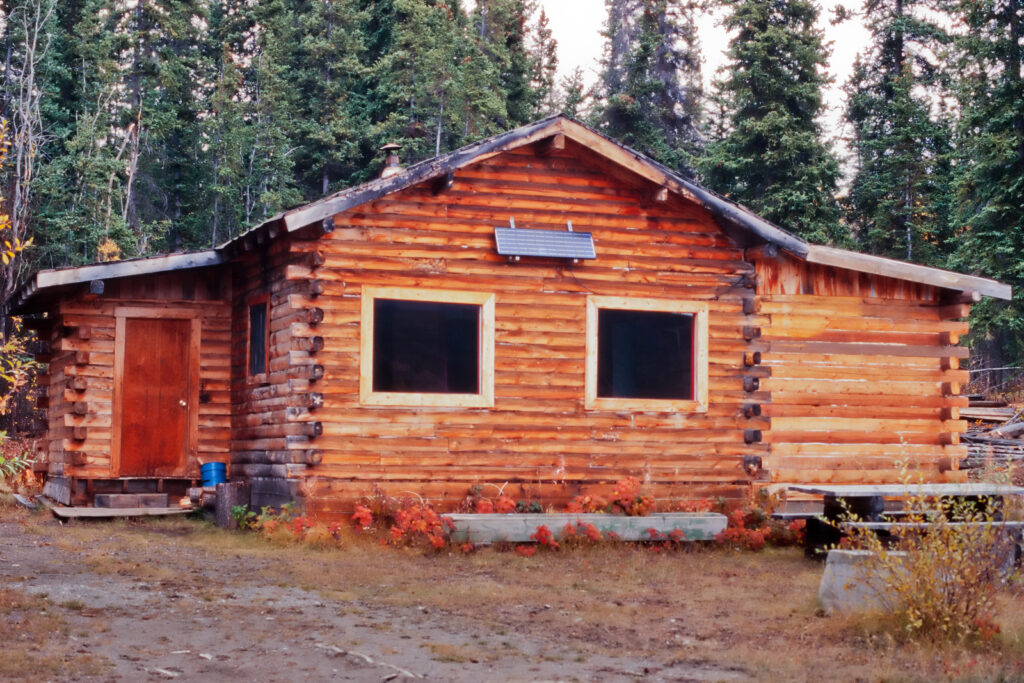 rustic off grid cabin